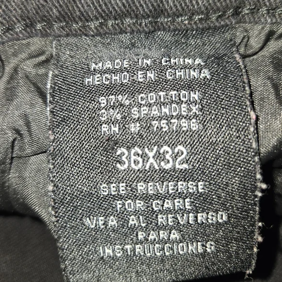 Waimea Men's 36x32 Black Distressed Moto Jeans with Reflective Stripes - Picture 11 of 13